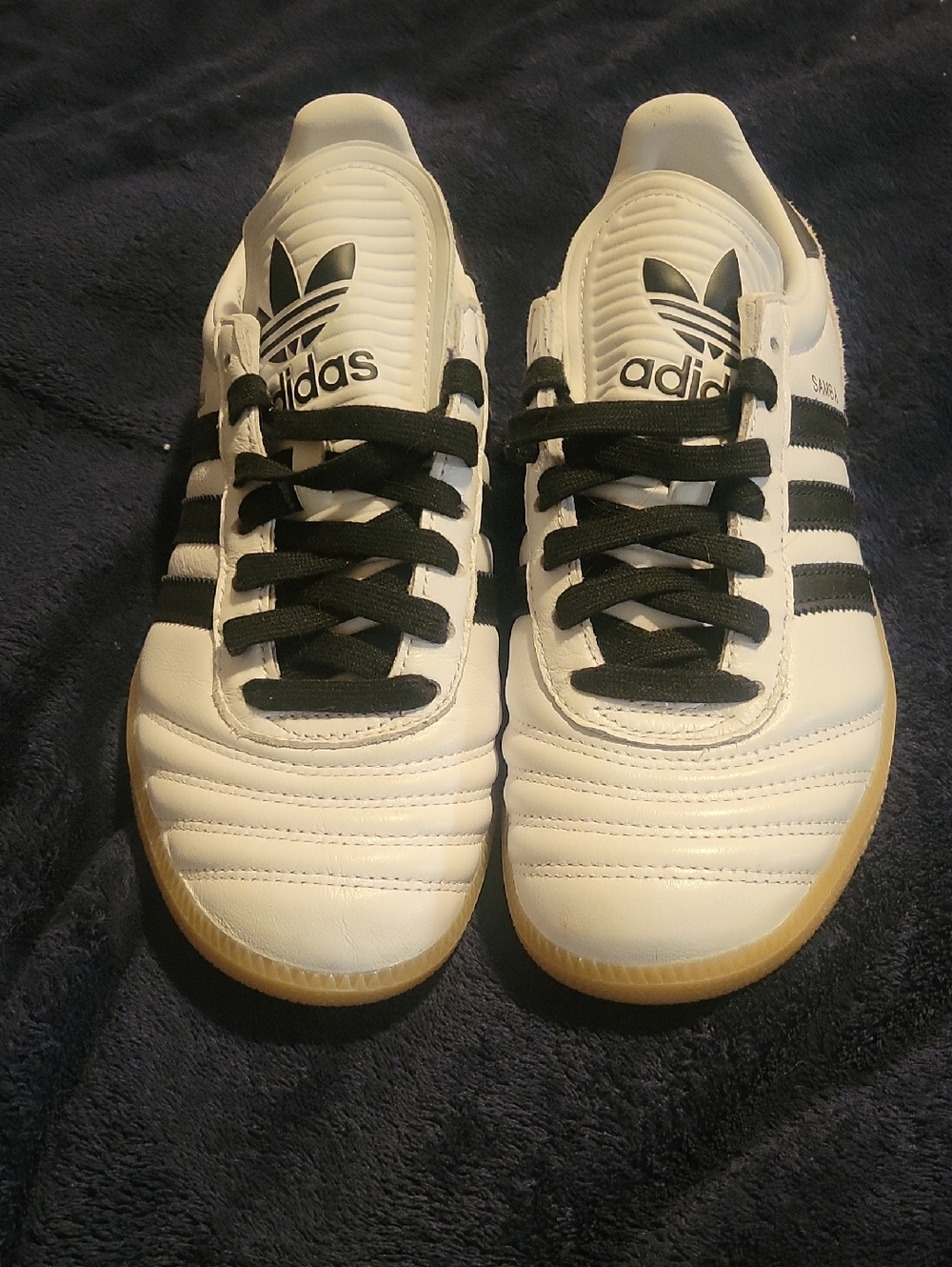 adidas Kids White & Black Indoor Trainer Sneakers